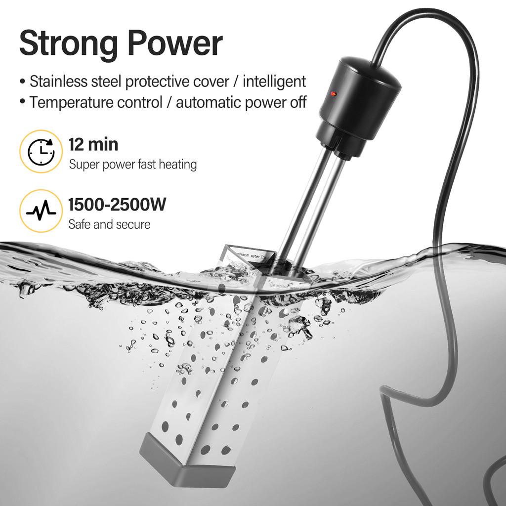 2500W Elektrischer Tauchwassererhitzer Tragbar Mehrzweck-Eimer & Poolheizung Haushalts-Badewannen-Wassererhitzer-Stäbe