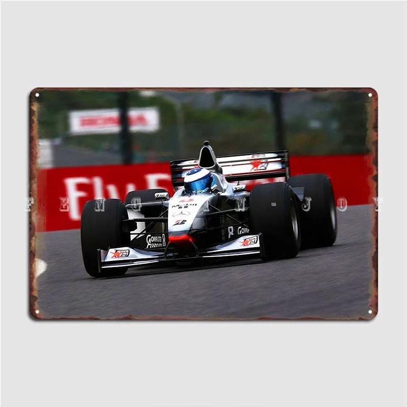 Mika Hakkinen Racing Metal Plaque Poster Cave Pub Garage Decoration Cinema Living Room Printing Tin Sign Poster