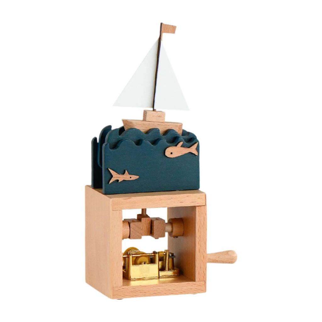 Hand Crank Music Box Novelty Unique Hand Operated Wooden Musical Box Decor for Colleague Friend Classmate Family Birthday Gifts
