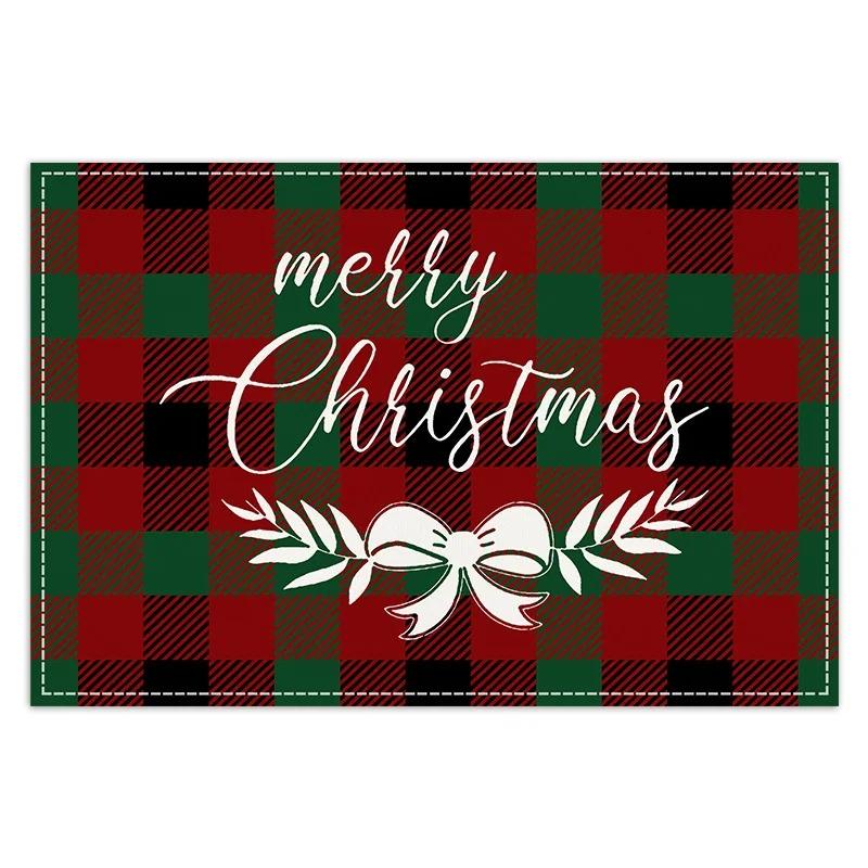 Placemats Table Linen Santa Claus Table Mat Christmas Restaurant Placemat Living Room Table Decoration Insulated Table Mat