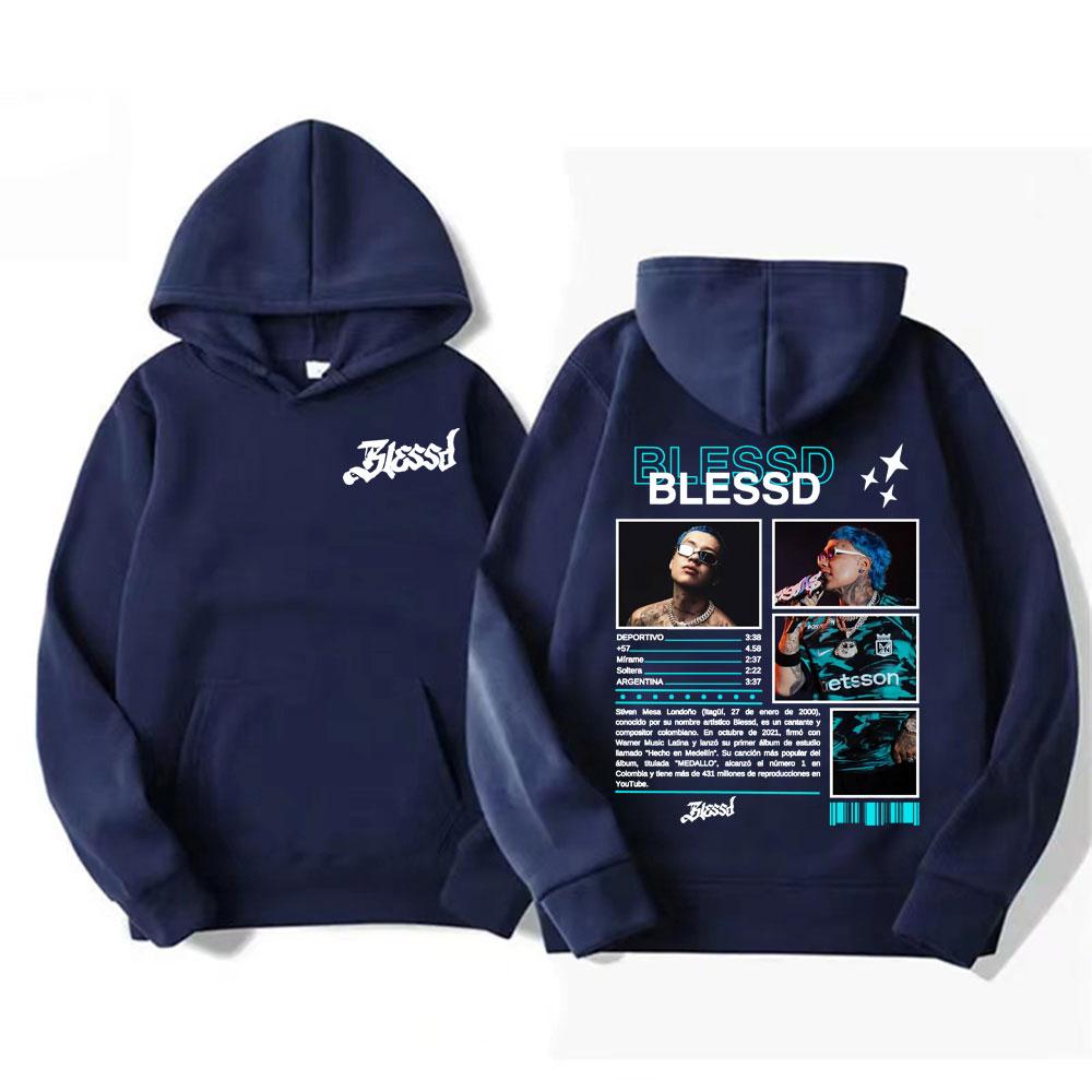 Rapper BLESSD BENDECIDO 2025 Tour Cover Hoodies Men Women Fashion Hip Hop Pop Music Street Sweatshirt Oversized Fleece Pullovers