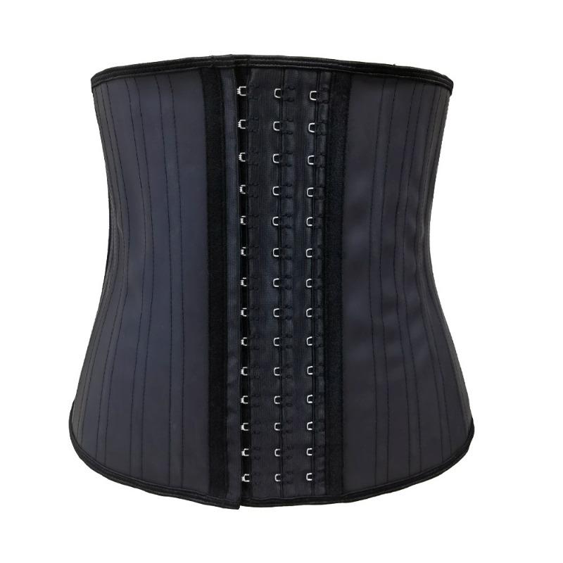 

Black Latex Waist Trainer Corset With Triple Row Hooks S чорний