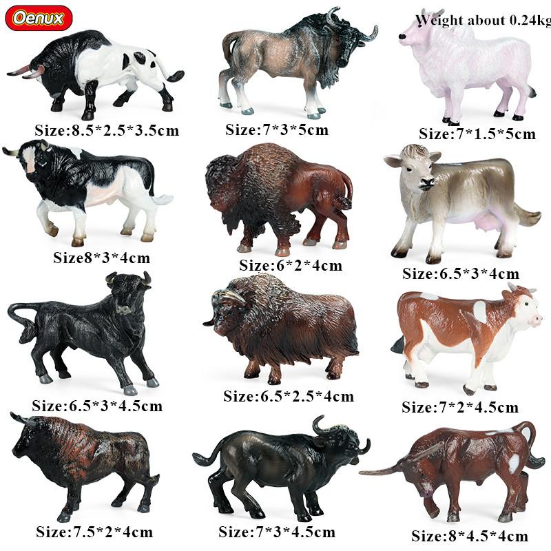 Oenux Montessori Miniatur Löwe Hai Pferd Dinosaurier Tiere Modell Set Actionfiguren Figur Zoo Niedlich Bildung Kinderspielzeug Geschenk