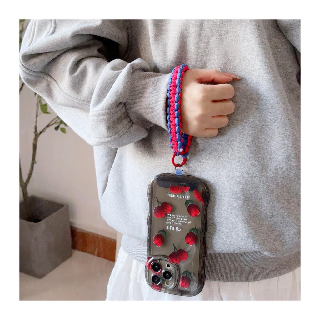 New Handwoven Mobile Phone Universal Lanyard Wrist Strap Hand Pull Rope Short Rope Mobile Phone Fashion Pendant Pendant