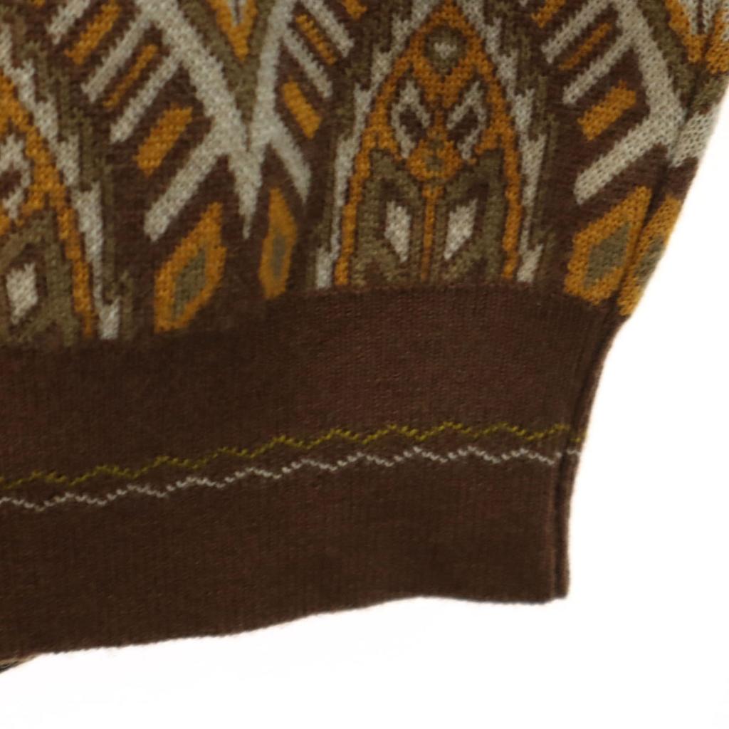 KENZO GOLF 90s Wool Old Overall handle Long sleeve V neck sweater 3 knit Men's Used