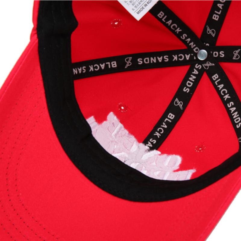 BLACK SANDS One-Up Time Embroidered Ball Cap_Red