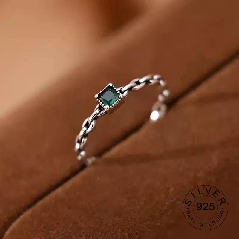 Xiaomi 925 Sterling Silver Zircon Rings For Women Geometric Fine Jewelry Finger Adjustable Geometric CZ  Ring For Party Birthday Gift