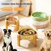 Large Ceramic Slow Feeder Cat and Dog Bowl Round Shape for Medium and Large Dogs Food Bowl Anti-Spill Pet Supplies Accessories