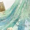 100x150cm Chinesischer klassischer Stil Gedruckter Bambusblatt Chiffon-Stickstoff Für DIY Hanfu-Hemden Puppenstoff