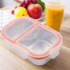 Small Stainless Steel Snack Container with Leak Proof Lid 2 Compartments