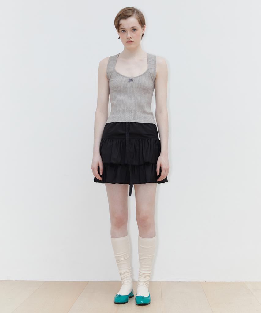 SINOON Scallop Punching Knit Sleeveless (Grey)