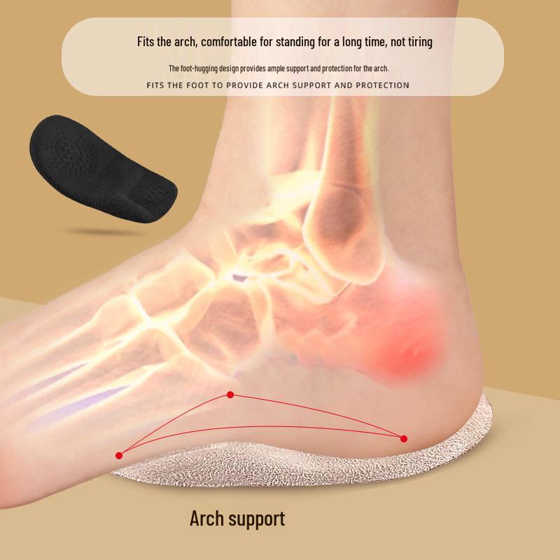 Self-Adhesive Gel Heel Pad: Orthopedic, Massage, Shock-Absorbing, Non-Slip, Invisible, Soft Granules, Half Size for Men & Women