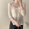 Small Fresh College Hollow Knitted Sweater Cardigan Women's Summer Thin Loose Long-sleeved Sunscreen Shawl Top