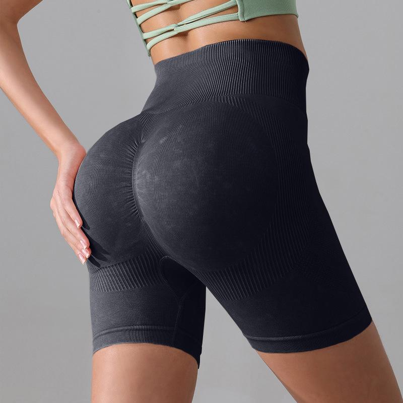 1011 summer new high waist hip lift fitness pants breathable women's sports abdominal cycling leggings three-point yoga shorts