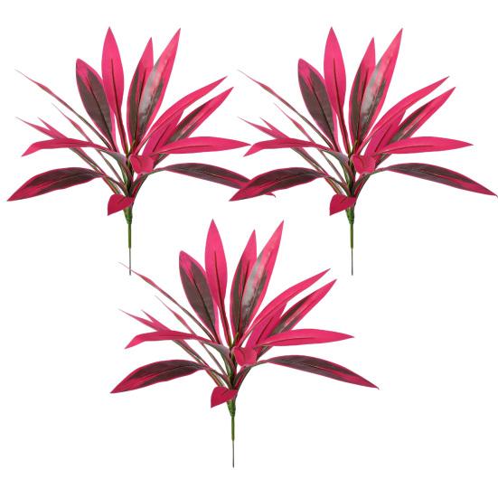 Yousheng Large Realistic Artificial Fern Dragon's Blood Tree Plants with Pink/Purple Leaves, UV Resistant Outdoor Fake Fern Plants for Garden, Patio,