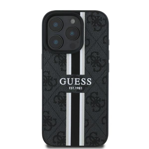 Etui Guess 4G Printed Stripes Magsafe Na Iphone 16 Pro - Czarne