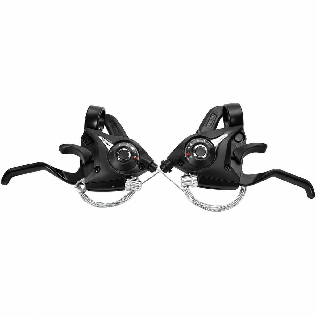 Mountain Bike Shifter Set with Integrated Brake Lever, 3x7/3x8 Speed, Clamp-On