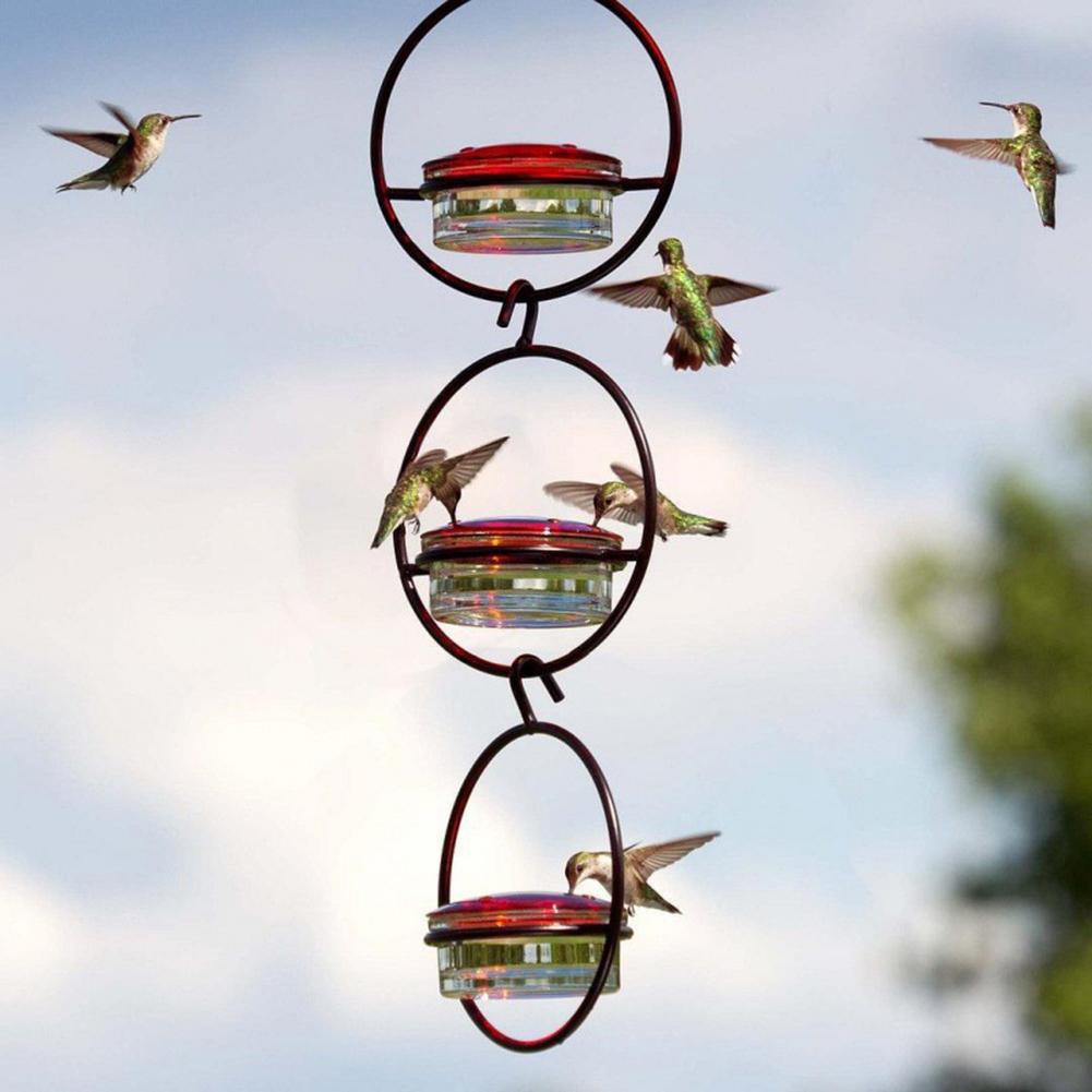 1pcs Outdoor Hanging Hummingbird Feeder,Portable Metal Simple Birds Feeder,Bird Feeder Food Container For Garden Yard Decor