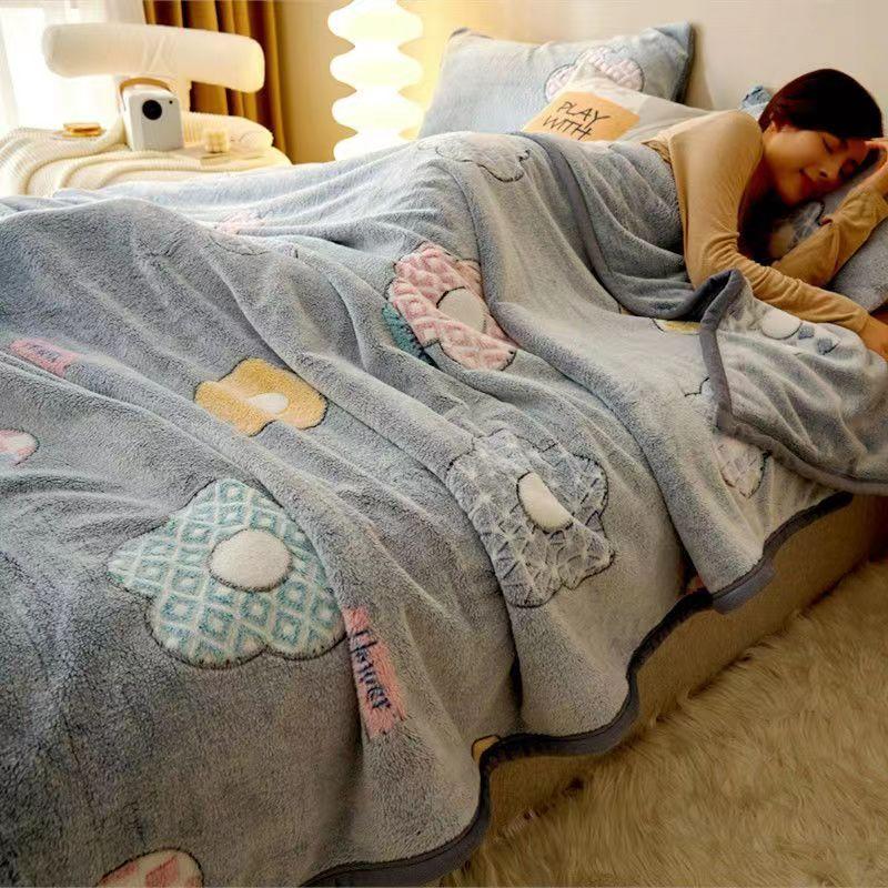 Decke Winter Verdickung Warme Flanell Bett doppelseitige Decke Einzel Schlafzimmer Einfache Bettwäsche Hohe Qualität
