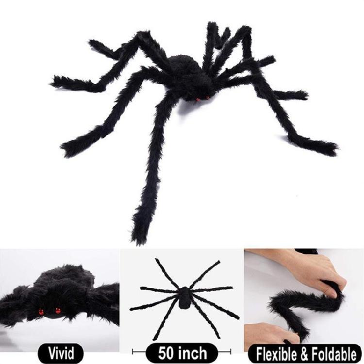 High Detail Realistic Large Spiders Halloween Decoration For Haunting House Bar Event And Horror Themed Party Setups