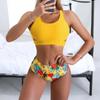 Women Sexy  Print Bikini Set Push Up Bathing Swimwear High Waist Swimsuit