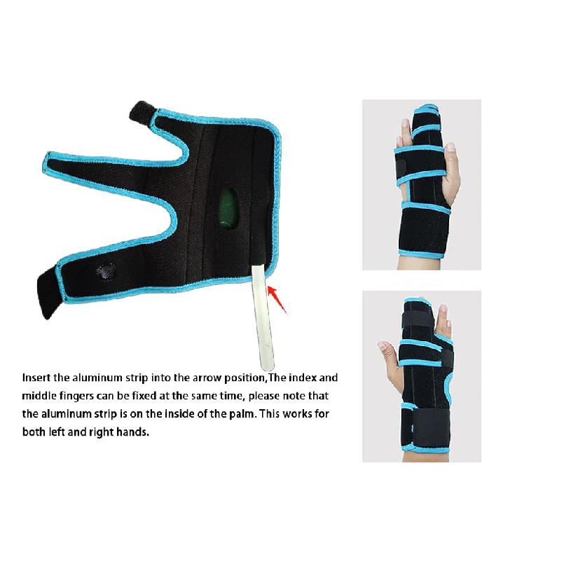 Finger Splint Adjustable Two Finger Stabilizer Straightener Immobilizer Hand Support Brace for Arthritis Fracture Broken Dislocated Trigger Finger