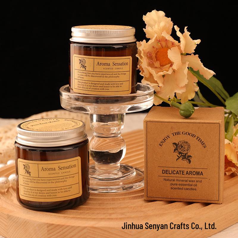 

Ароматерапевтические растительные эфирные масла свечи в стеклянных стаканчиках - Ароматы для дома и сувениры Small Amber Cup