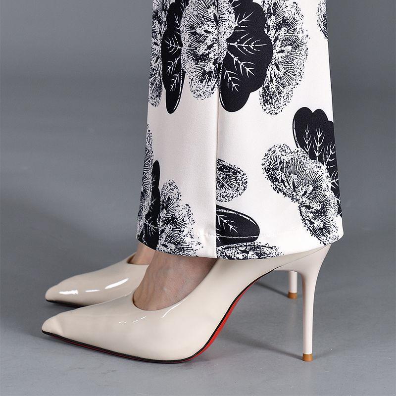 Elastic Waist Plaid Micro Flare Pants - Slimming Bodycon Stretchy Women's Fashion for Summer 2025.