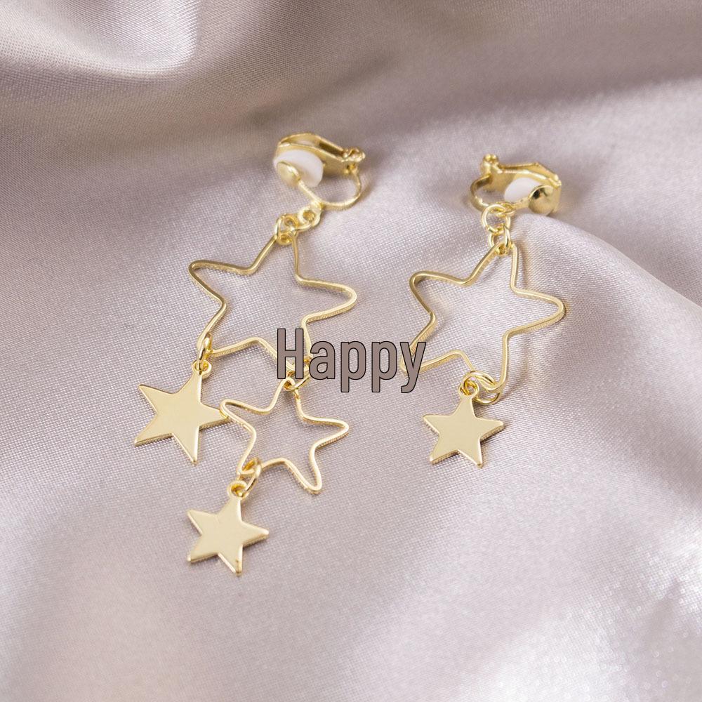 Elegant Clip-On Triangle Earrings for Non-Pierced Ears - Versatile, Light Luxury for Everyday Wear.