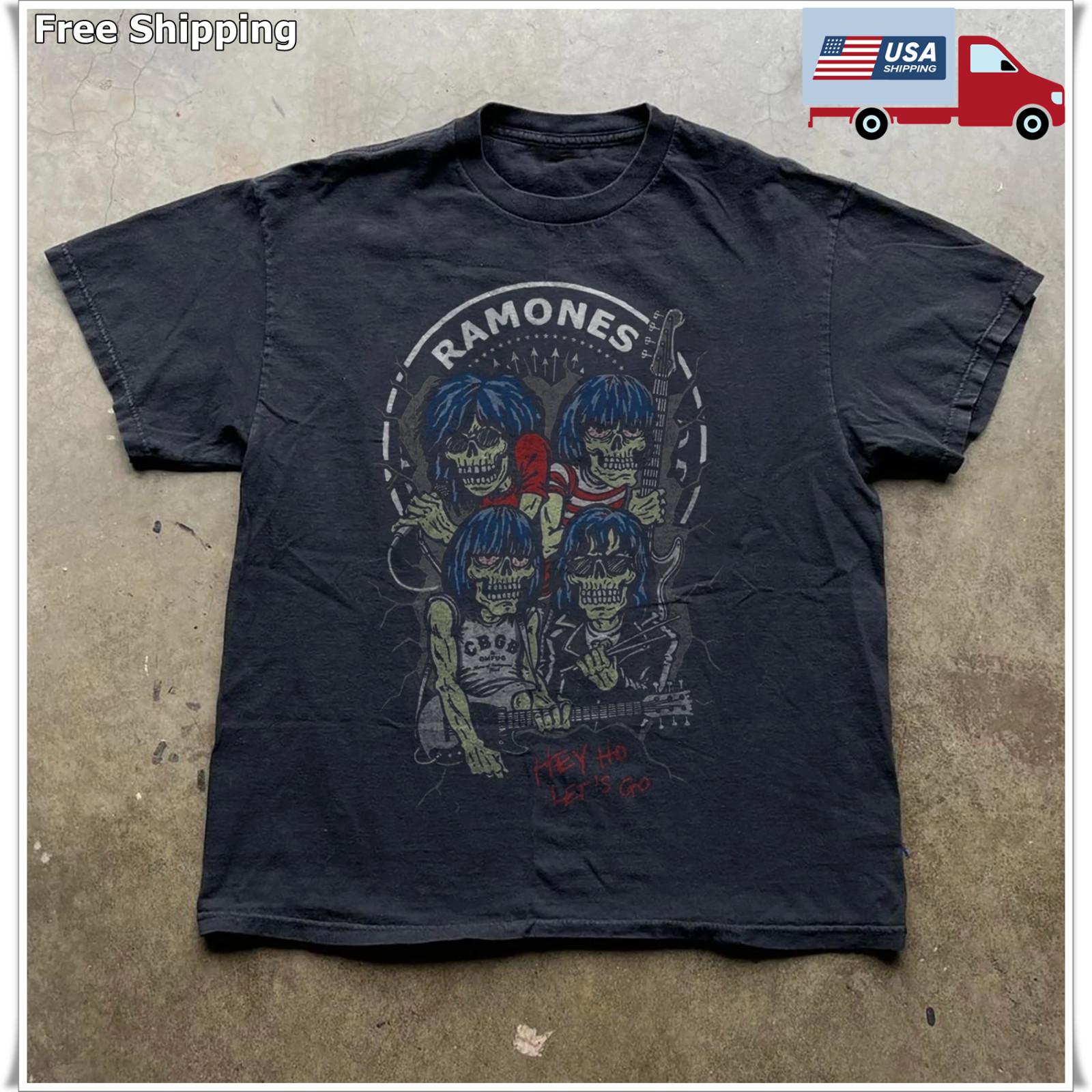 Ramones Hey! Ho! Let s Go Album T-shirt, Unisex Black T-shirt, Size S-5XL L
