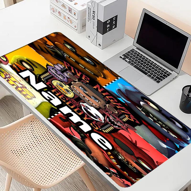 Custom Name Personalized Five Nights At Freddy's Pattern Mousepad, Laptop PC Desk Mat, Decorative Desk Mat for Home Keyboard Pad Gift