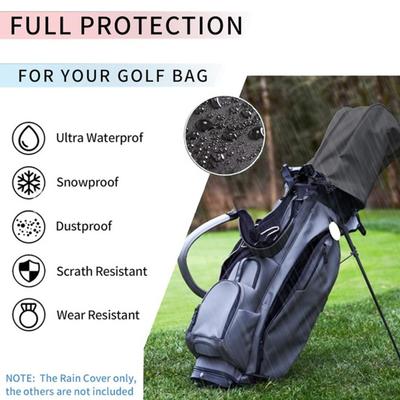 Golf Bag Rain Protection Cover Outdoor Waterproof Dustproof Golf Club Bag Coat Universal Adjustable Rain Cape for Stand Cart Bags
