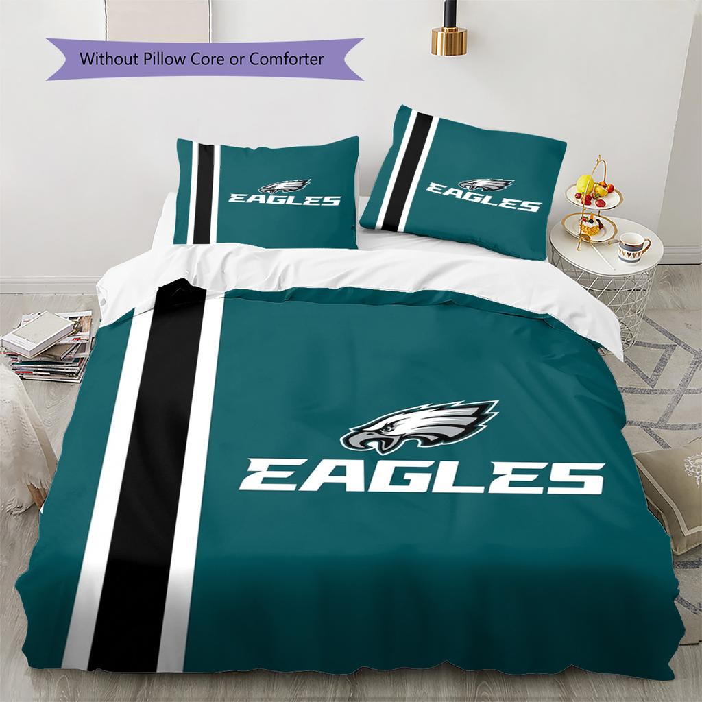 Set Biancheria da Letto con Fantasia Philadelphia Eagles Copripiumino Federa Decorazione per la Casa Regalo (1 * copripiumino + 2 * federa, senza nucleo)