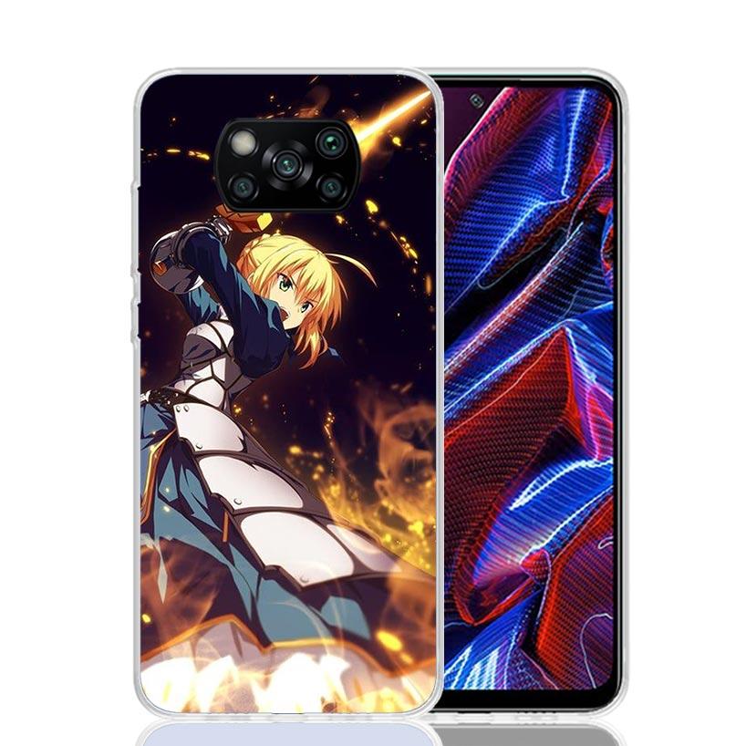 Fate Zero Stay Night Saber Case Phone Cover for Xiaomi Redmi Note 10 9 9S 8 8T 7 5 Pro Mi 12T 11T 10T 9T 12 11 Lite A3 A2 Trend
