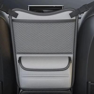 PU Leather Car Storage Bag Between Seats Stowing Tidying Car Net Pocket Multifunctional Car Seat Middle Hanger