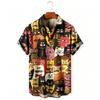 Summer Fashion Anime Cartoon Animal Cat Printing Shirt Hawaiian Beach Vacation Clothing Men's Street Style Shirt Daily Men's and Women's Shirt