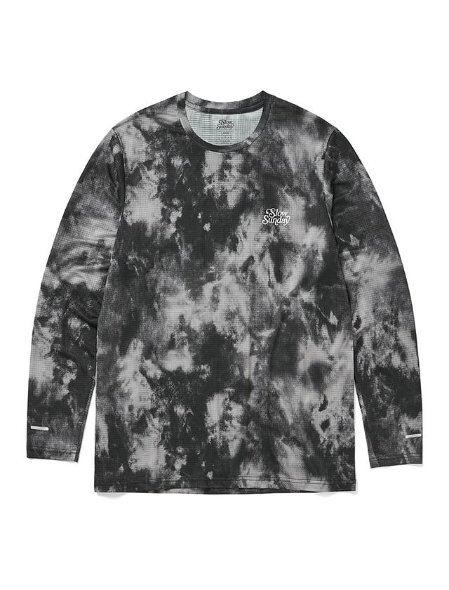 Seullouseondei Warmer Long Sleeve T-Shirt Tie-Dye Black