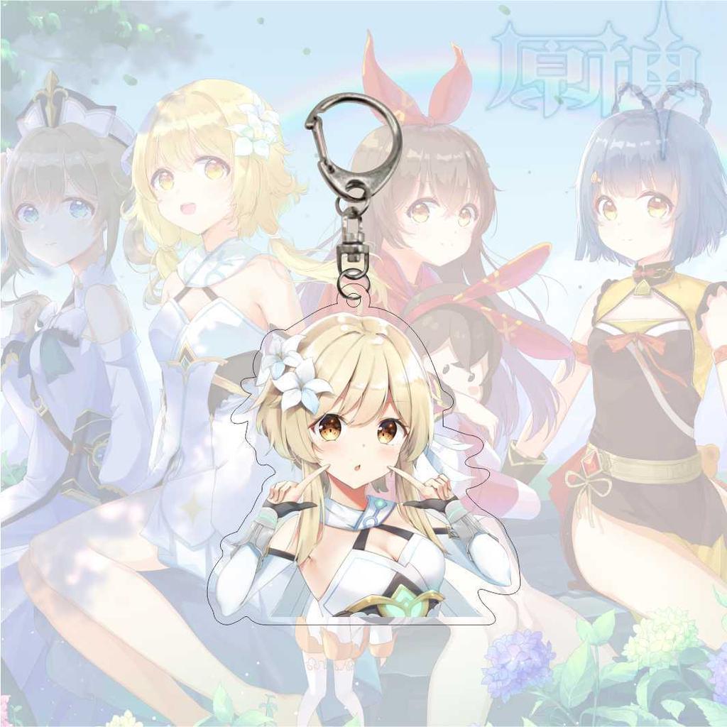 Cartoon Anime Keychain Acrylic Double Sided Keyring Jewelry Accessories for Fans Gifts