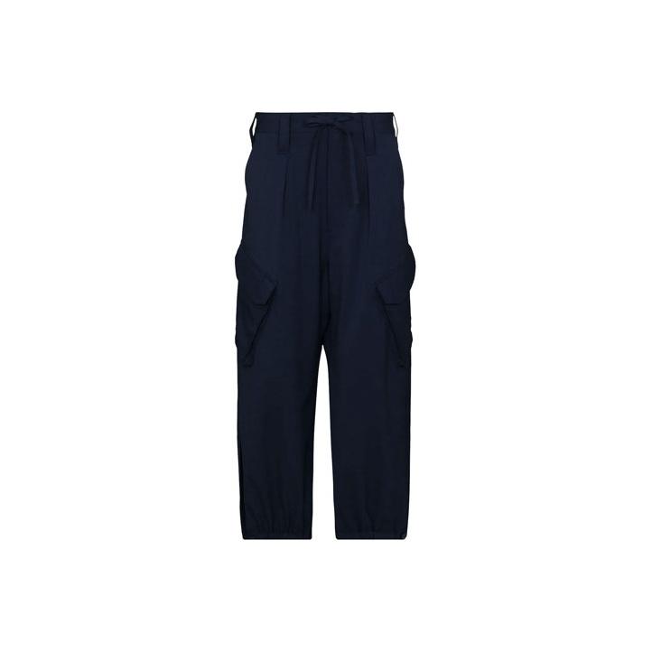 Y-3 Loose Fit Solid Color Wide Leg Casual Trousers Men bottoms Navy-Blue GV2795