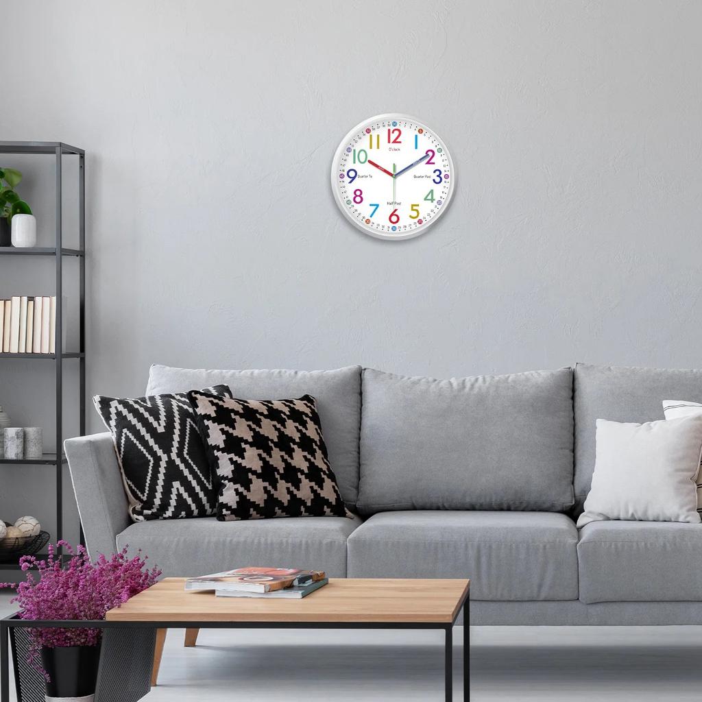 8 Zoll Leise Quarzwanduhr für Wohnzimmer Schlafzimmer Küche Heimdekoration Feiertagsgeschenk Keine Batterie enthalten