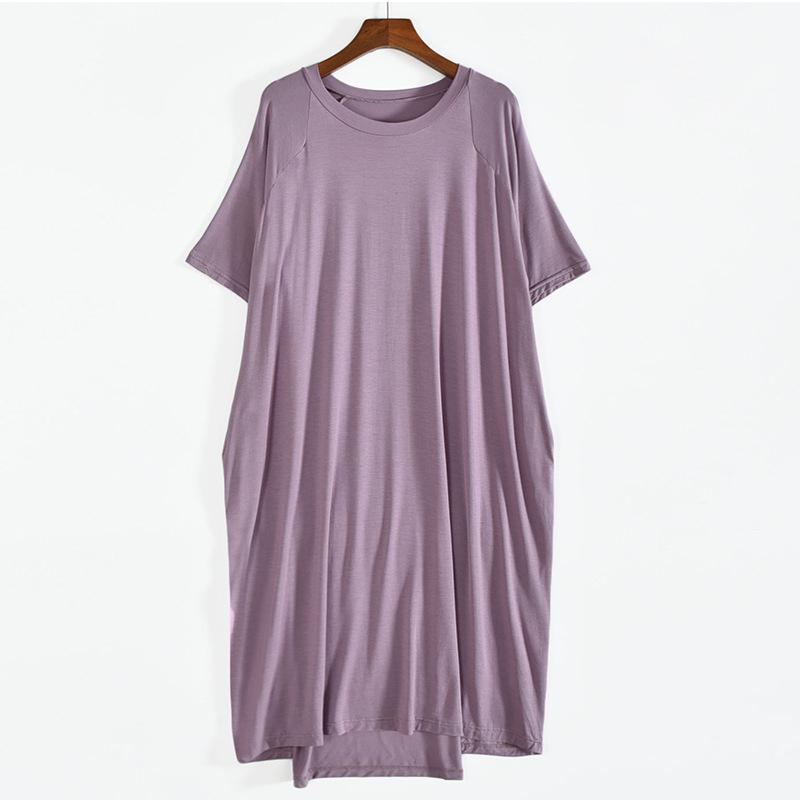 Summer Night Dress Women Short Sleeve Modal Cotton Nightshirt Female Loose Long Nightgowns Summer Women's Home Clothes