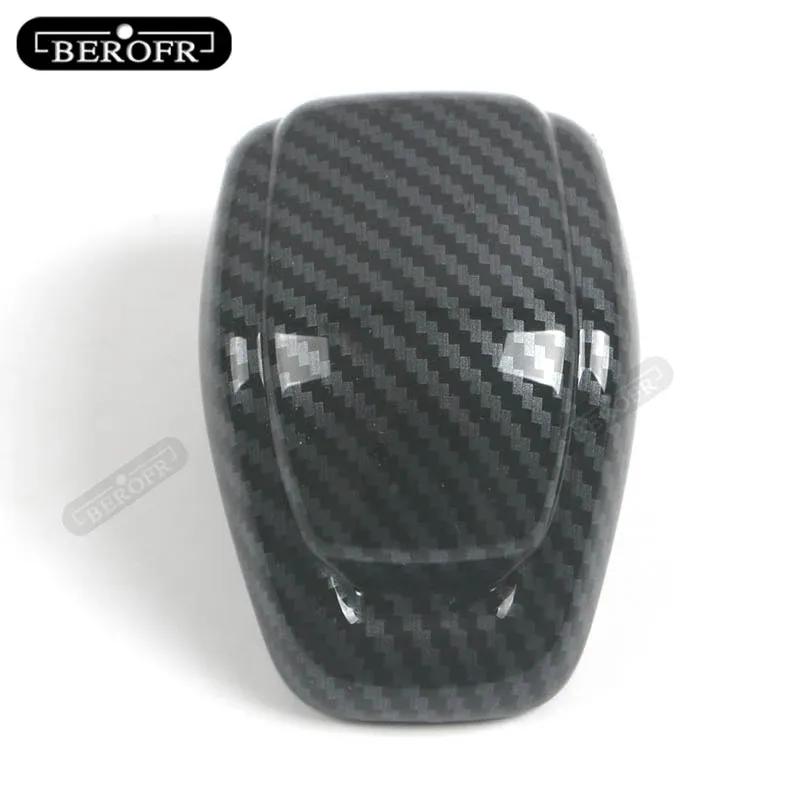 Car Gear Hood Carbon Fibre Shift Knob Gear Side Cover DSG Emblem For Toyota Highlander