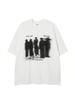 American  Brand Blur Silhouette Creative Printing Loose High Street Short Sleeve T-Shirt Unisex And Wounisex Hip Hop