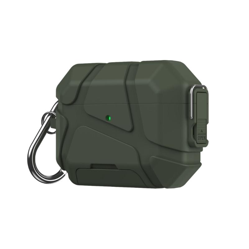 Secure Lock Protective Earphone Case Phone Stand 2 in 1 Design For Pods Pro3 With LED Charging Light