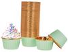 50 Pcs Muffin Cups, Mint Gold, 50x40