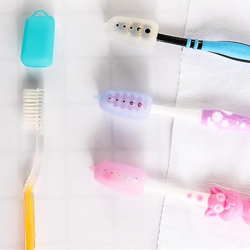 10 Pieces Colorful Silicone Toothbrush Protectors Covers Caps Compacts Travel Accessories With Dustproof Closure