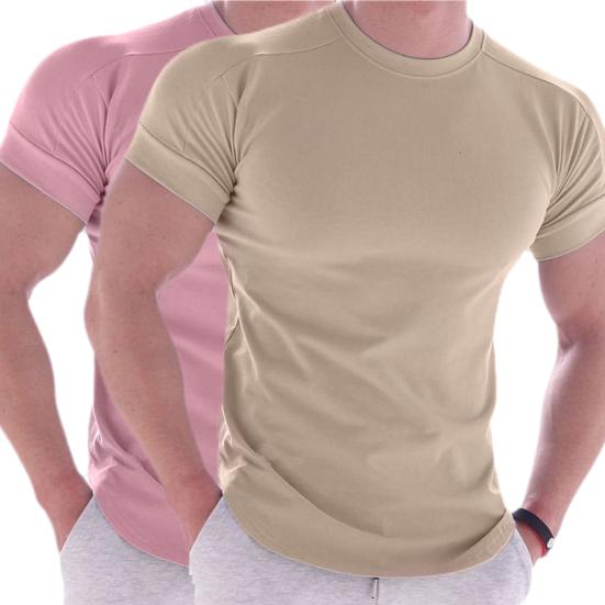 Summer T-shirt O Neck Solid Color Friendly To Skin Skin-touch Sweat Absorption Slim Fit Pullover Simple Casual Men Tops Male Clothes