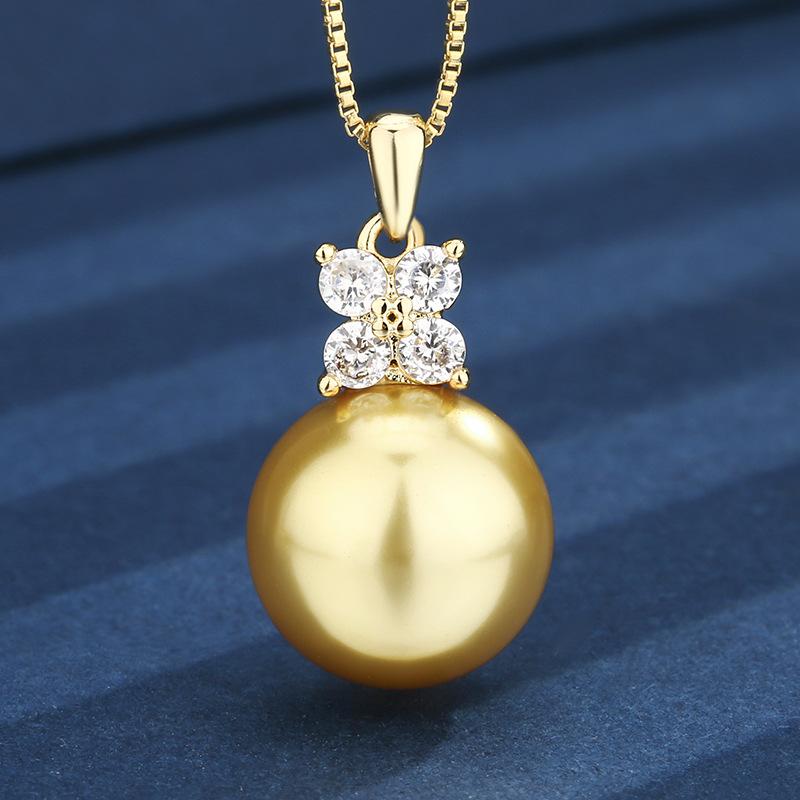 

Осенне-зимние украшения Медь с золотым покрытием Инкрустированный золотым жемчугом Простой повседневный набор 14-12 мм