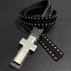 Y2K Punk Cross Belt Hip Hop Streetwear Waist Belt Rivet Studded Belt  For Men Women Jeans