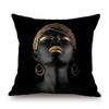 Fashion African Black Woman Girl Luxury Elegant Home Decorative Sofa Pillow Case Beauty Salon Decoration African Cushion Cover